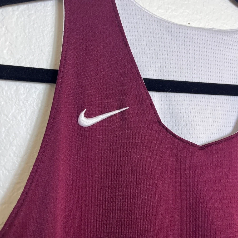 Nike Maroon and White Athletic Tank Top Reversible sz Large